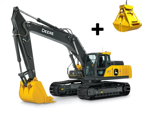 Гусеничный экскаватор John Deere E360LC с грейфером