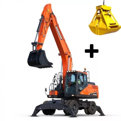 Колесный экскаватор DOOSAN DX210W с грейфером